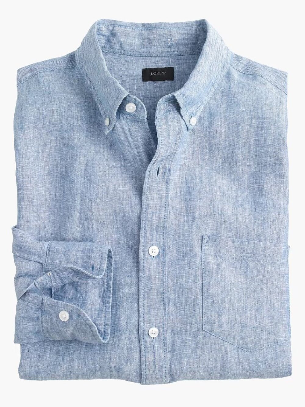 J. Crew Men's Slim Délavé Irish 100% Linen Shirt Chambray Size M